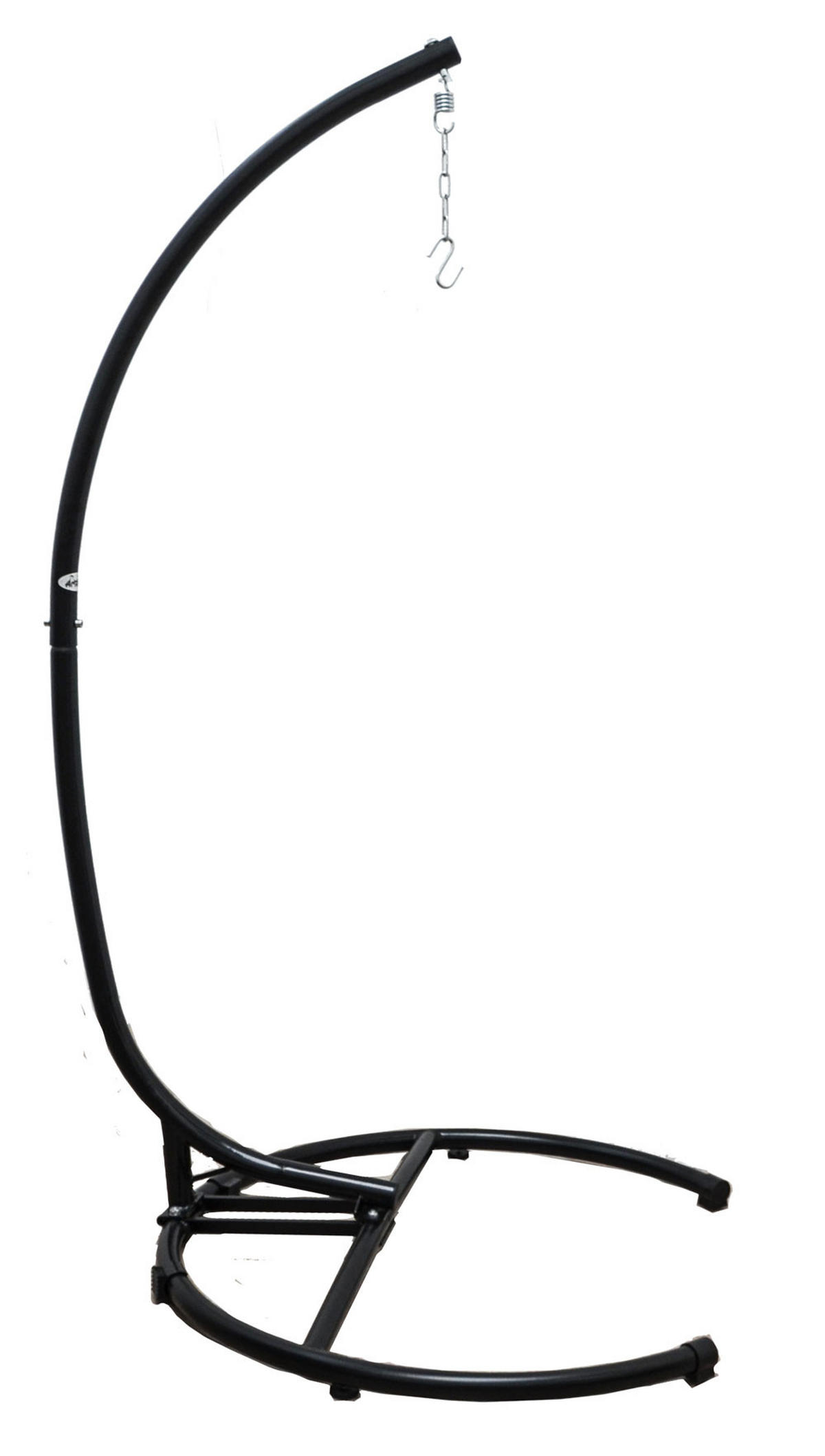 XL-HÄNGESESSEL-GESTELL bis 150kg, 215cm, Schwarz - Schwarz, Metall (125/110/210cm) - Amanka