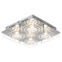 LED DECKENLEUCHTE GIANNA Silber Kristalloptik - Silberfarben, Glas (33/33/8cm) - Esto