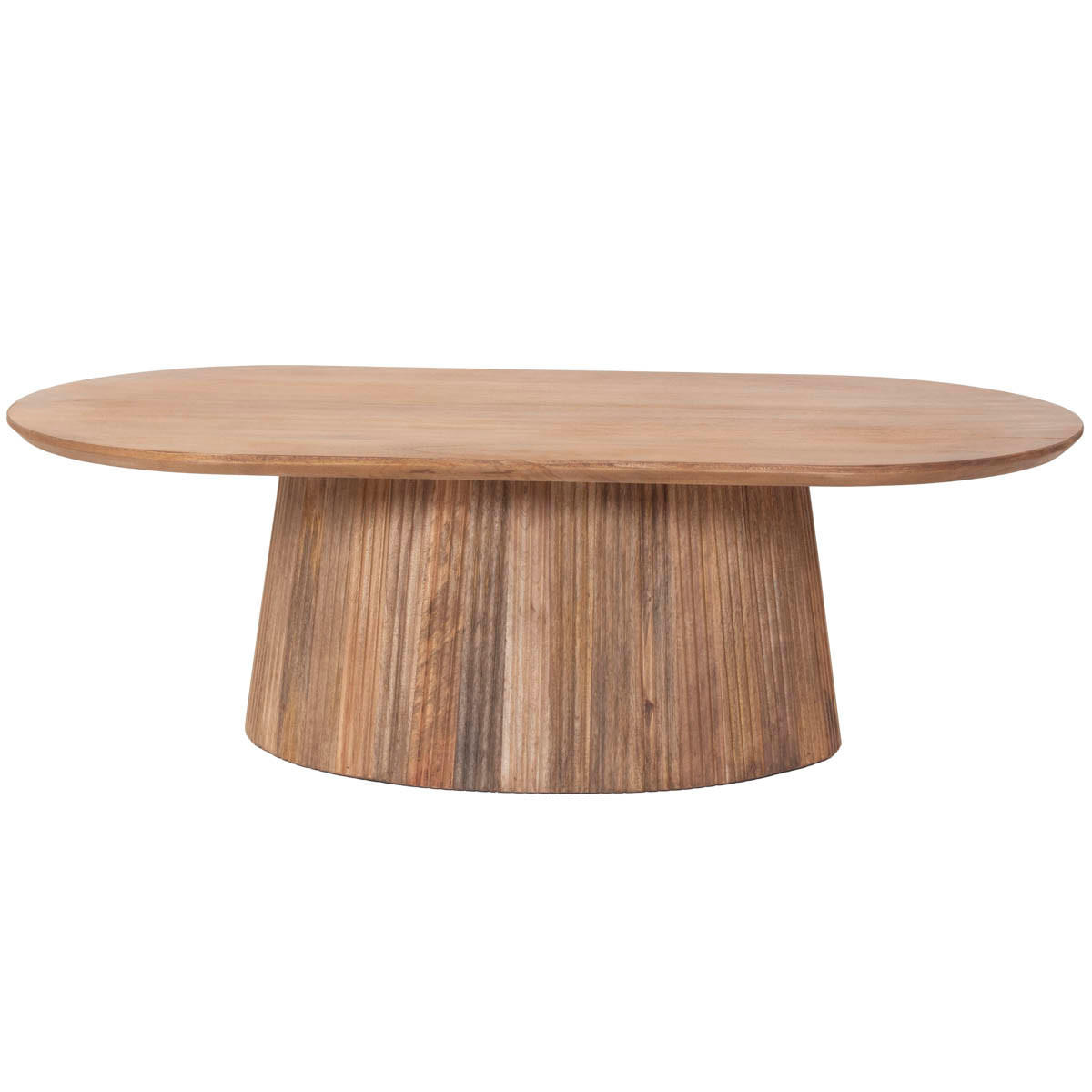 COUCHTISCH Oval Natur Holz 120x60x38cm - Salvador - Braun, Holz (120/60/38cm) - Giga Meubel