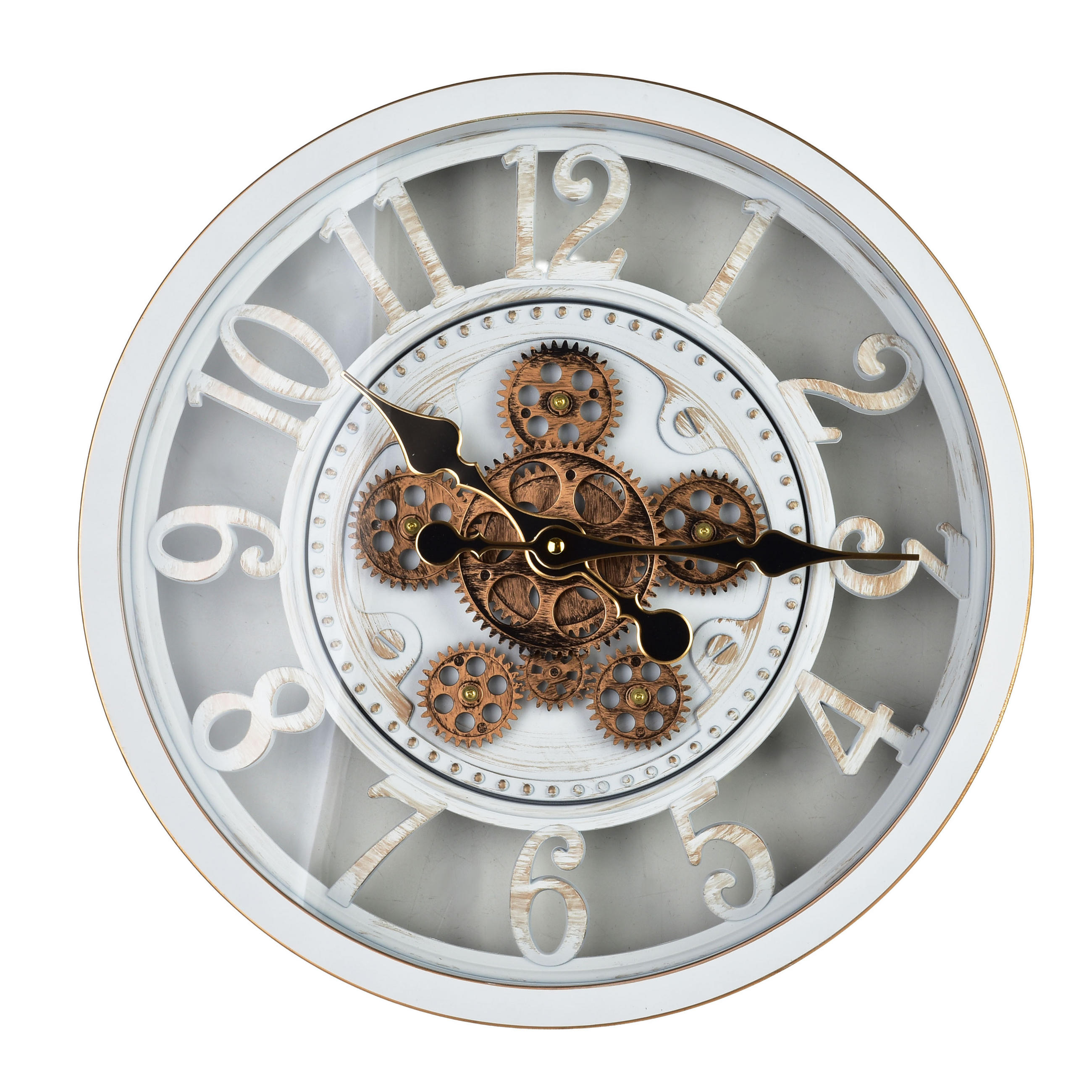 WANDUHR Ramsey Weiß 45/7/45 cm Kunstoff - Hellgrau, Kunststoff (45/45/7cm) - Mondex