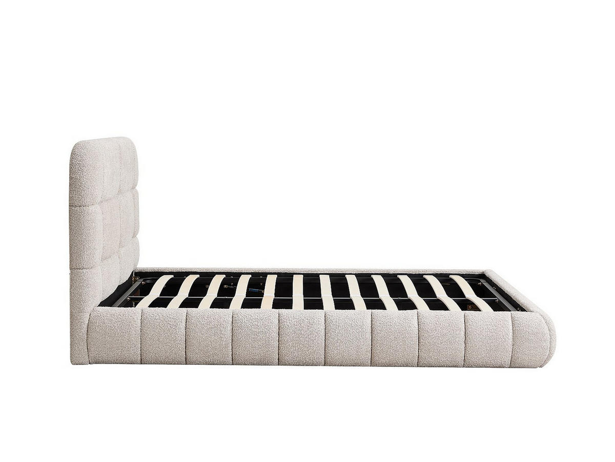BETT mit Bettkasten - 2 Personen - Stoff - Beige - Beige, Textil (180/200cm) - Vente-Unique