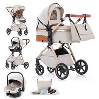 KINDERWAGENSET 3-in-1, tragbarer, klappbar, V8-Rastermuster WEISS - Weiß, Metall (80/60cm) - Kaket