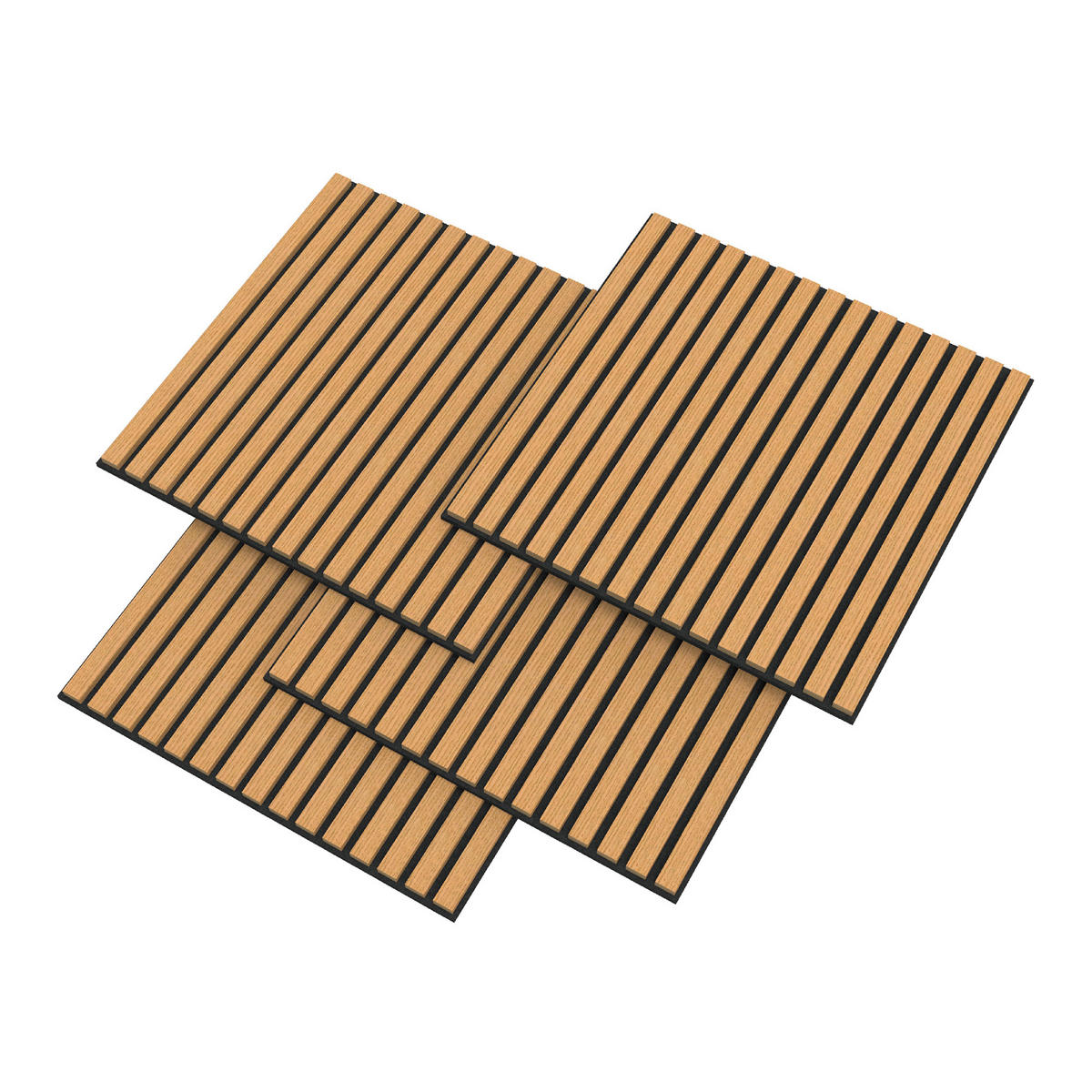 AKUSTICKÝ SET STĚNOVÝCH PANELŮ Vang 4 KS II - Sonoma dub, kompozitní dřevo/plast (60/60/2.1cm) - NEU.HOLZ