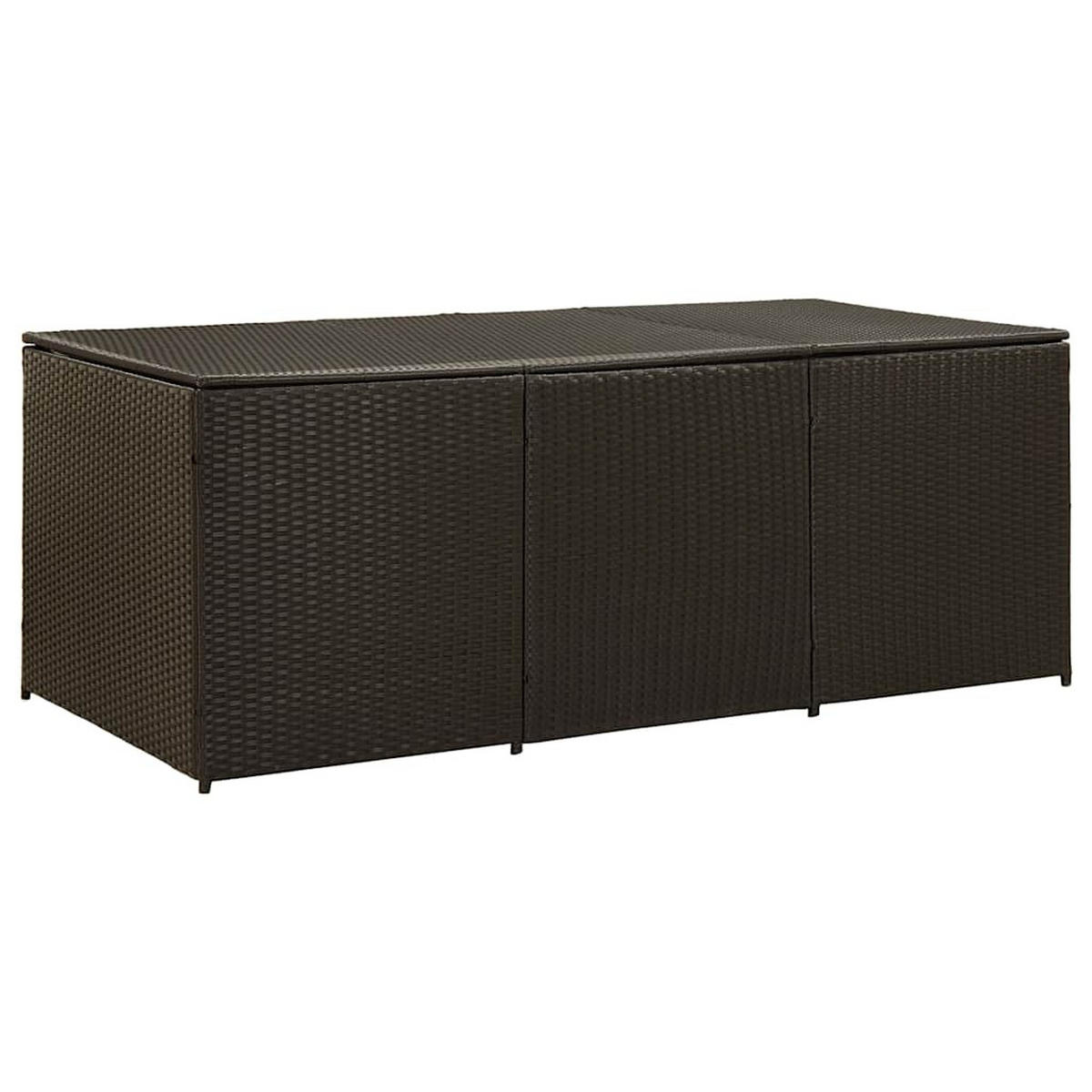 GARTENBOX Poly Rattan 180x90x70 cm Braun - Braun, Kunststoff (180/70/90cm) - furnicato