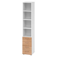 REGAL - 4 Schübe 42/40/215,6 cm in Weiß/Nussbaumfarben - Nussbaumfarben/Weiß, Holzwerkstoff (40/215.6/42cm) - bümö