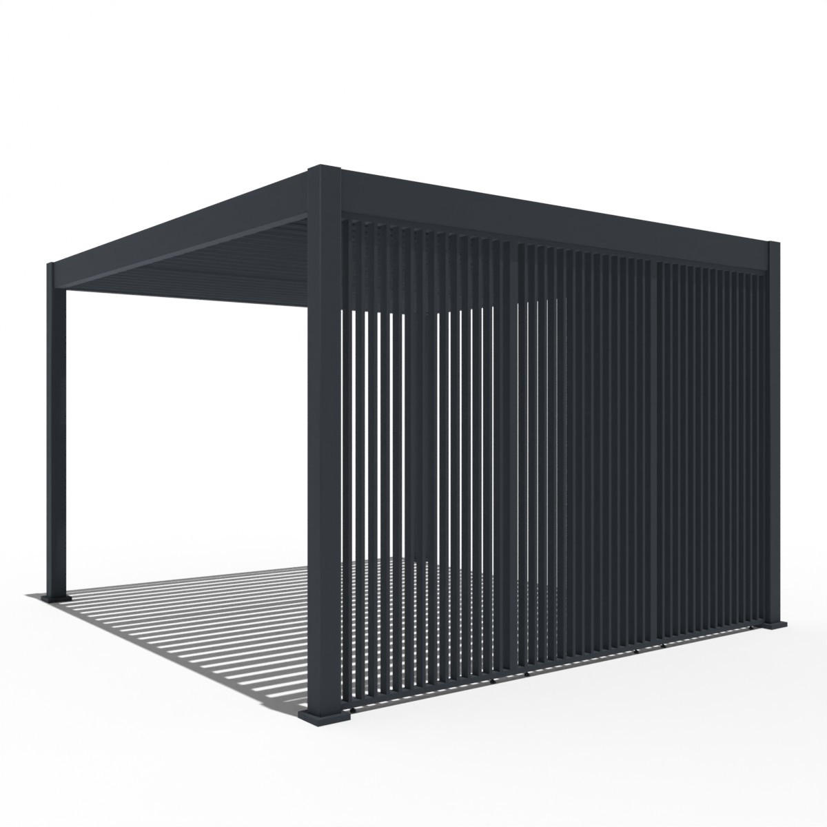 LAMELLENWAND für Pergola vertikal aus Aluminium 93cm grau - Anthrazit, Metall (93/234/6cm) - WEIDE