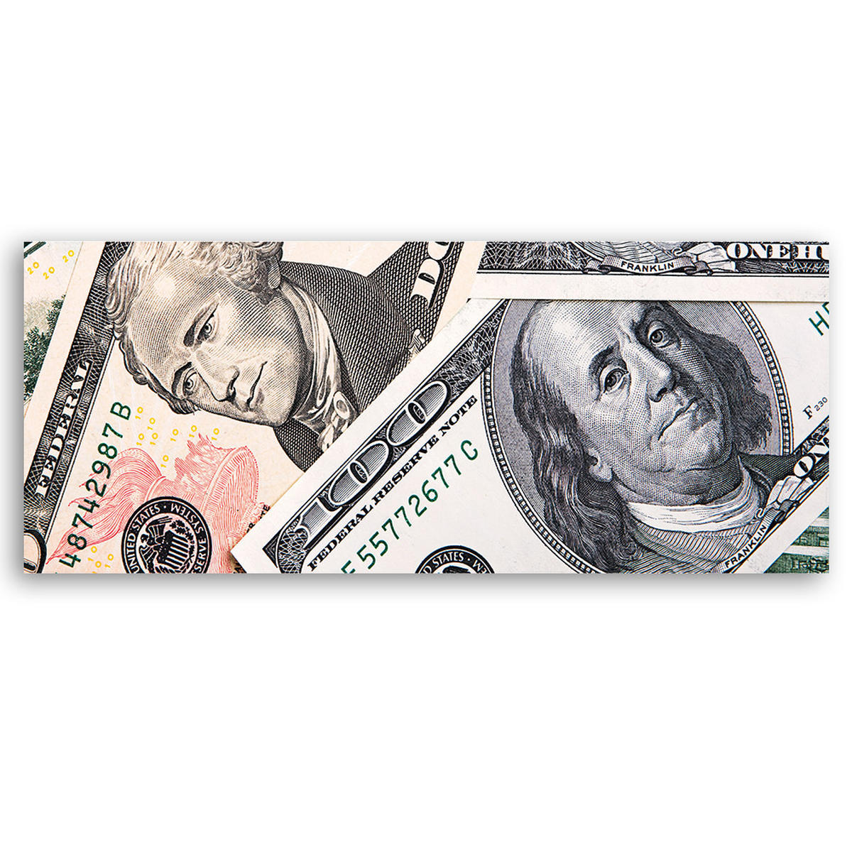 WANDBILD grüne geldscheine - Grün, Textil (90/30cm) - Feeby