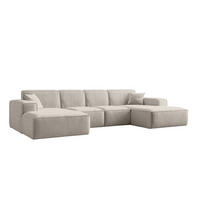 ECKSOFA U-Form Siena, U-förmiges Ecksofa, Stoff Salvador Ecru - Ecru, Holz/Textil (344/165cm) - Kaiser Möbel