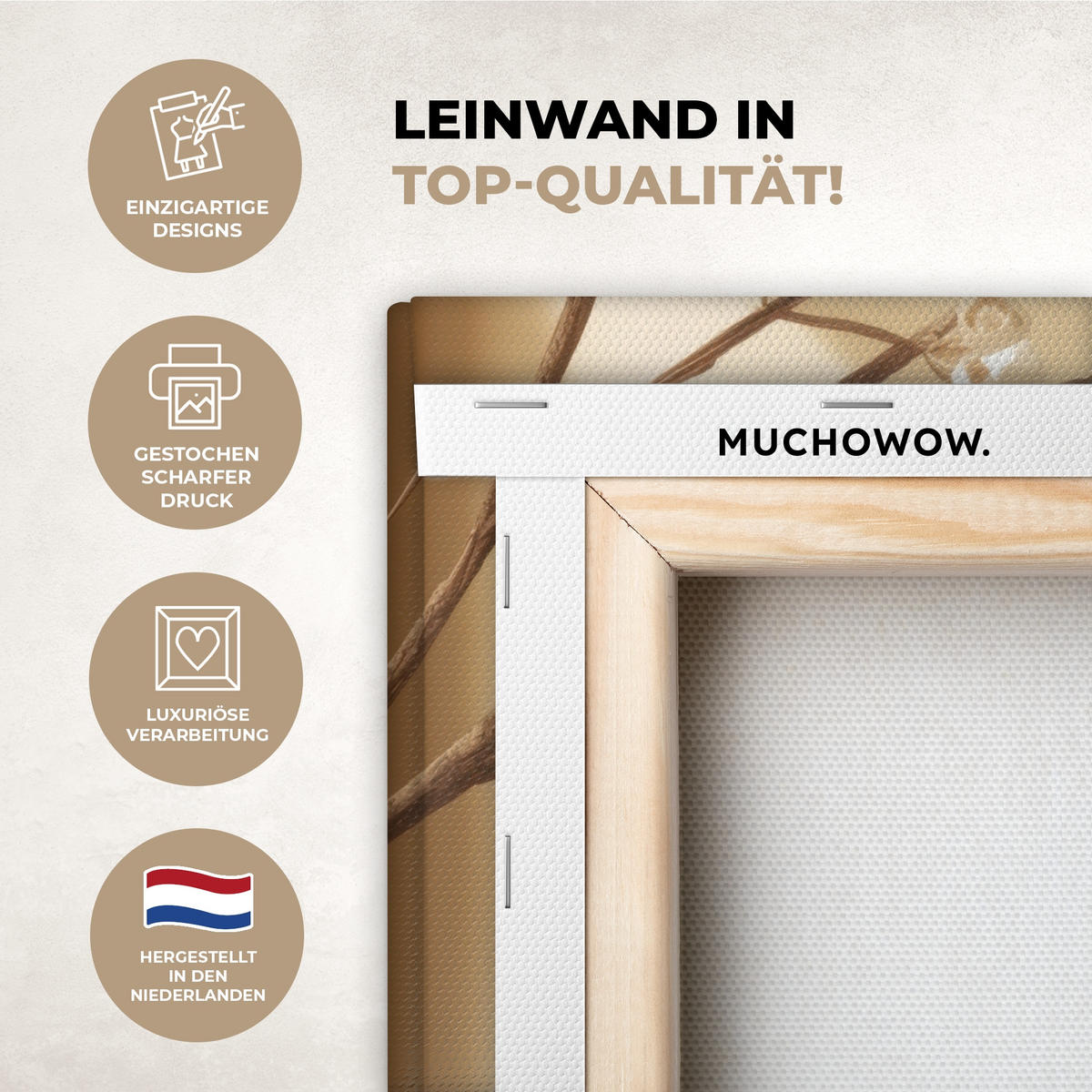 LEINWANDBILD Beige - Osterkuchen - Eier Room Decor 30x40 cm - Beige, Textil (30/40cm) - MuchoWow