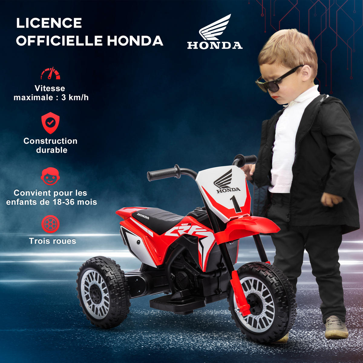ELEKTRO-MOTORRAD DE-13150 3 Räder Rot - Rot, Kunststoff (71/40.5/43cm) - ComfortXL