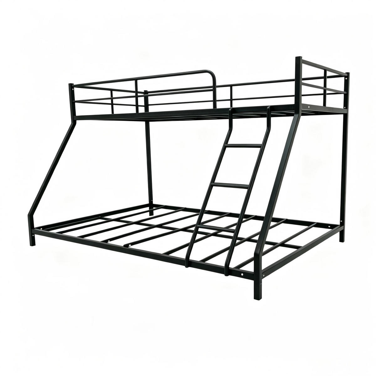 ETAGENBETT 140x200 cm in Schwarz mit Metallrahmen und 2 Schlafplätzen - Schwarz, Metall (140/200cm) - IVMEU