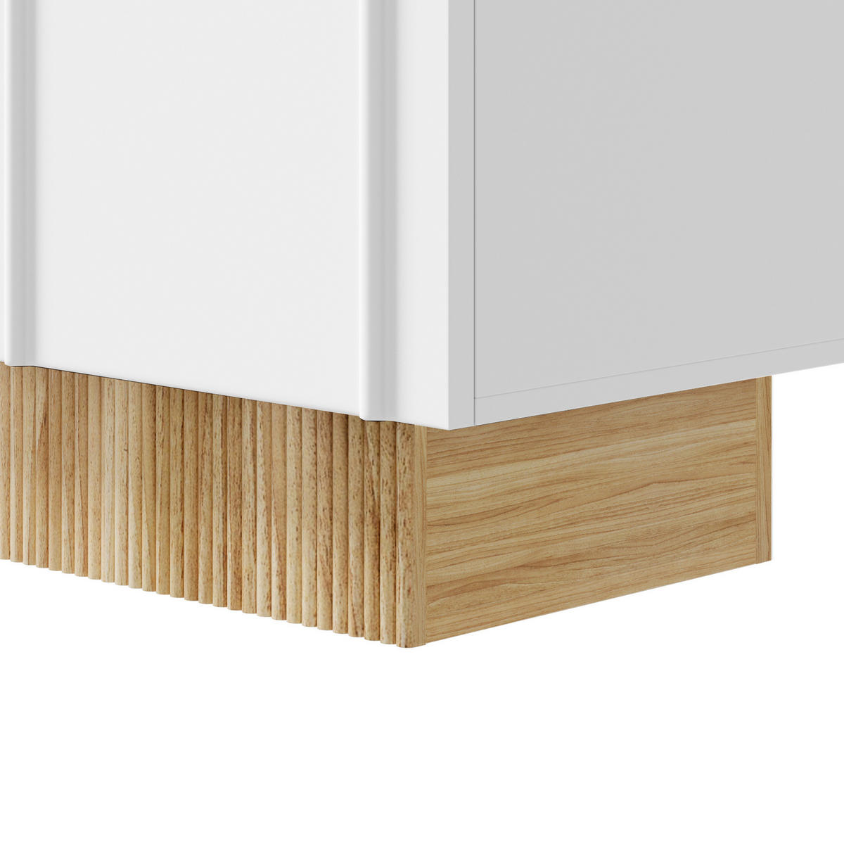 KOMMODE 160/38/75 cm in Weiß mit 4 Türen und Holzdekor - Weiß, Holzwerkstoff (160/75/38cm) - Flora Grace