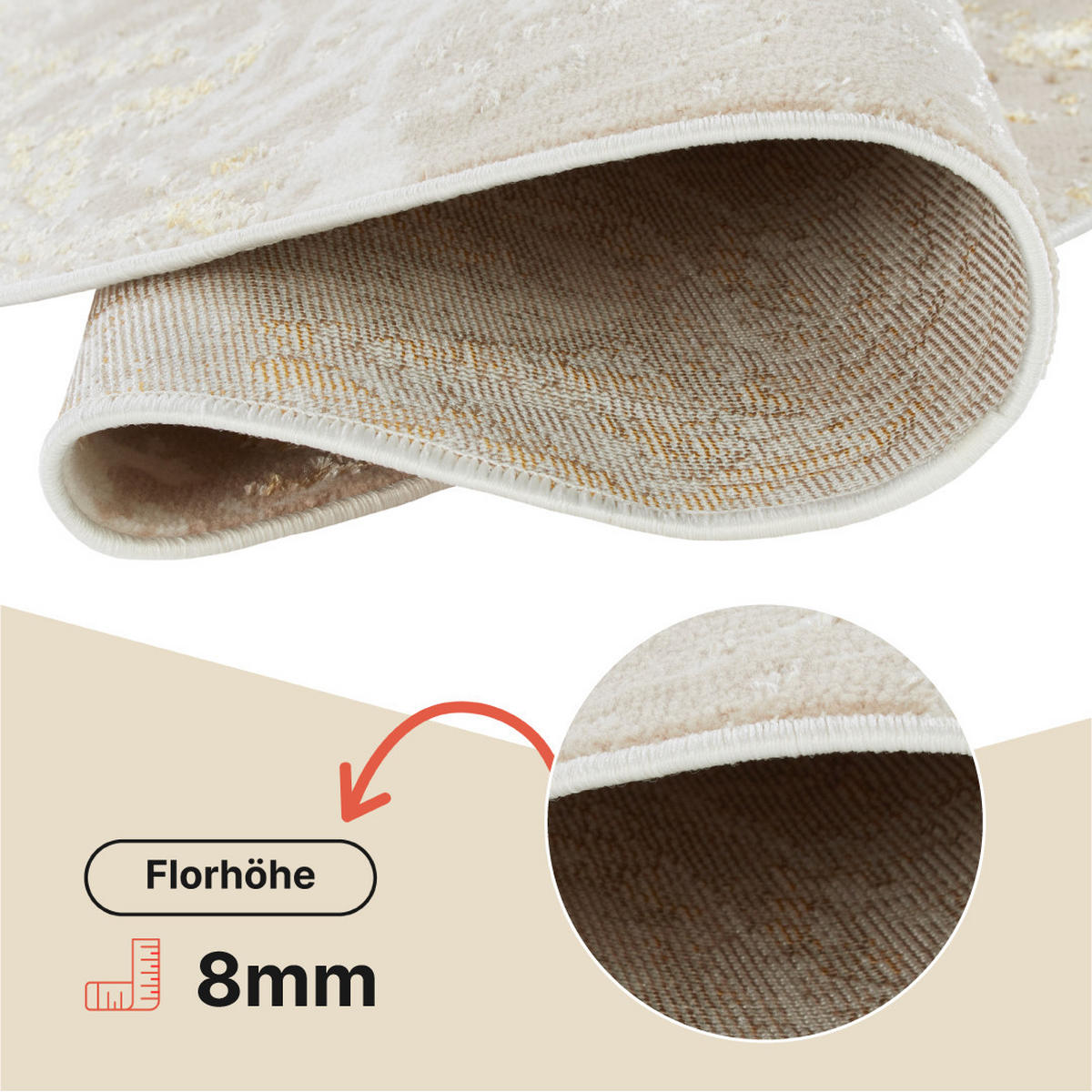 TEPPICH CRYSTAL ROUND Beige 240/240 cm - Beige, Textil (240/240cm) - Tapiso