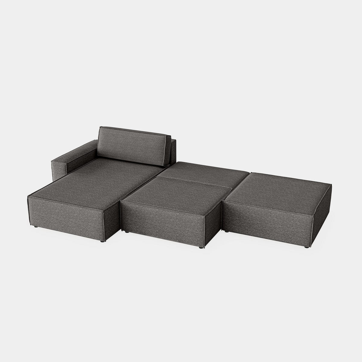 ECKSOFA Lummo Re mit Schlaffunktion, Graphit - Graphitfarben, Textil (323/185cm) - Fedve