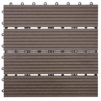 WPC BODENFLIESE 11x 30x30cm Basis Coffee linear - Braun, Kunststoff (30/30/2cm) - BERLINLODGE