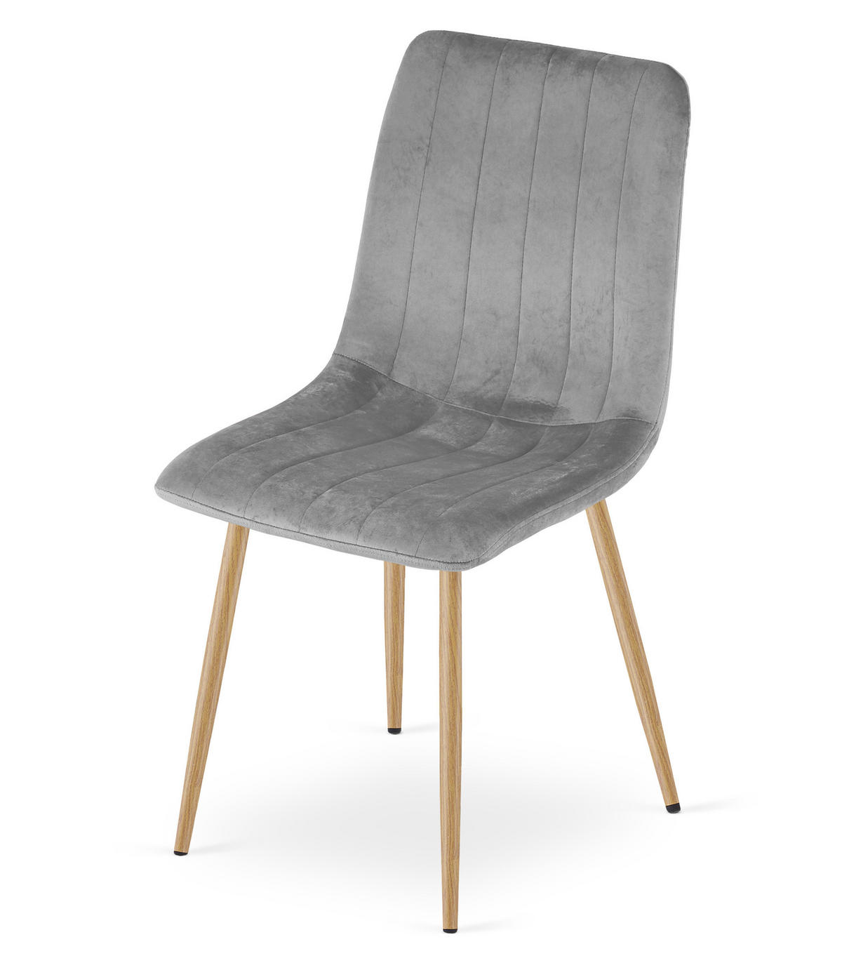 ESSZIMMERSTUHL 2-er Set JEWA hellgrauer Sitz, Beine in Holzfarbe - Eichefarben/Hellgrau, Textil (43/90/51cm) - Valora