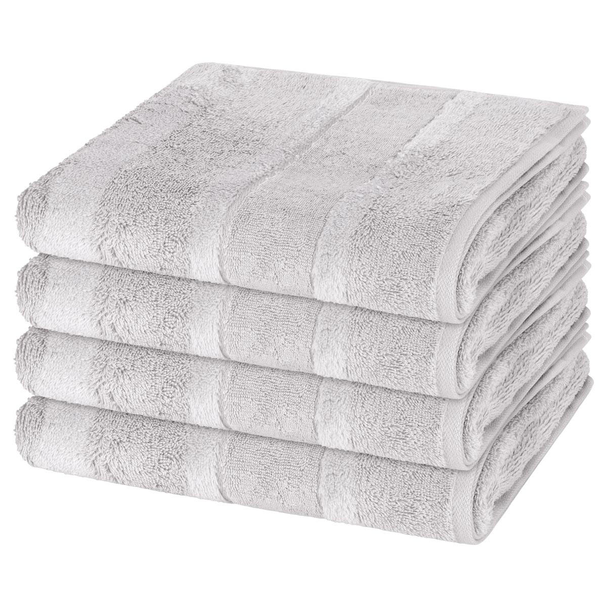 HANDTUCH Noblesse 4er-Set - Hellgrau, Textil (50/100cm) - Cawoe