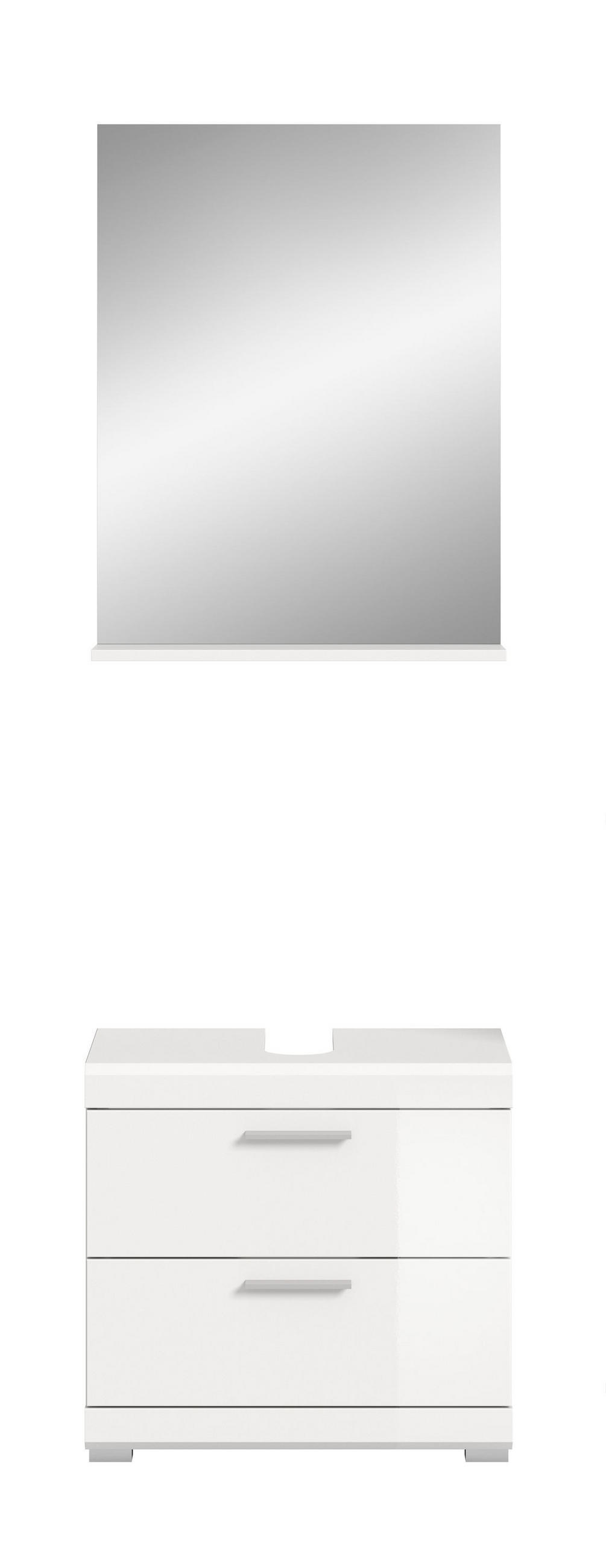 BADKOMBINATION 2tlg. Scout Bad in weiß Nachbildung und weiß hochglanz B/H/T: 60x191x34 cm - Weiß, Holz (60/191/37cm)