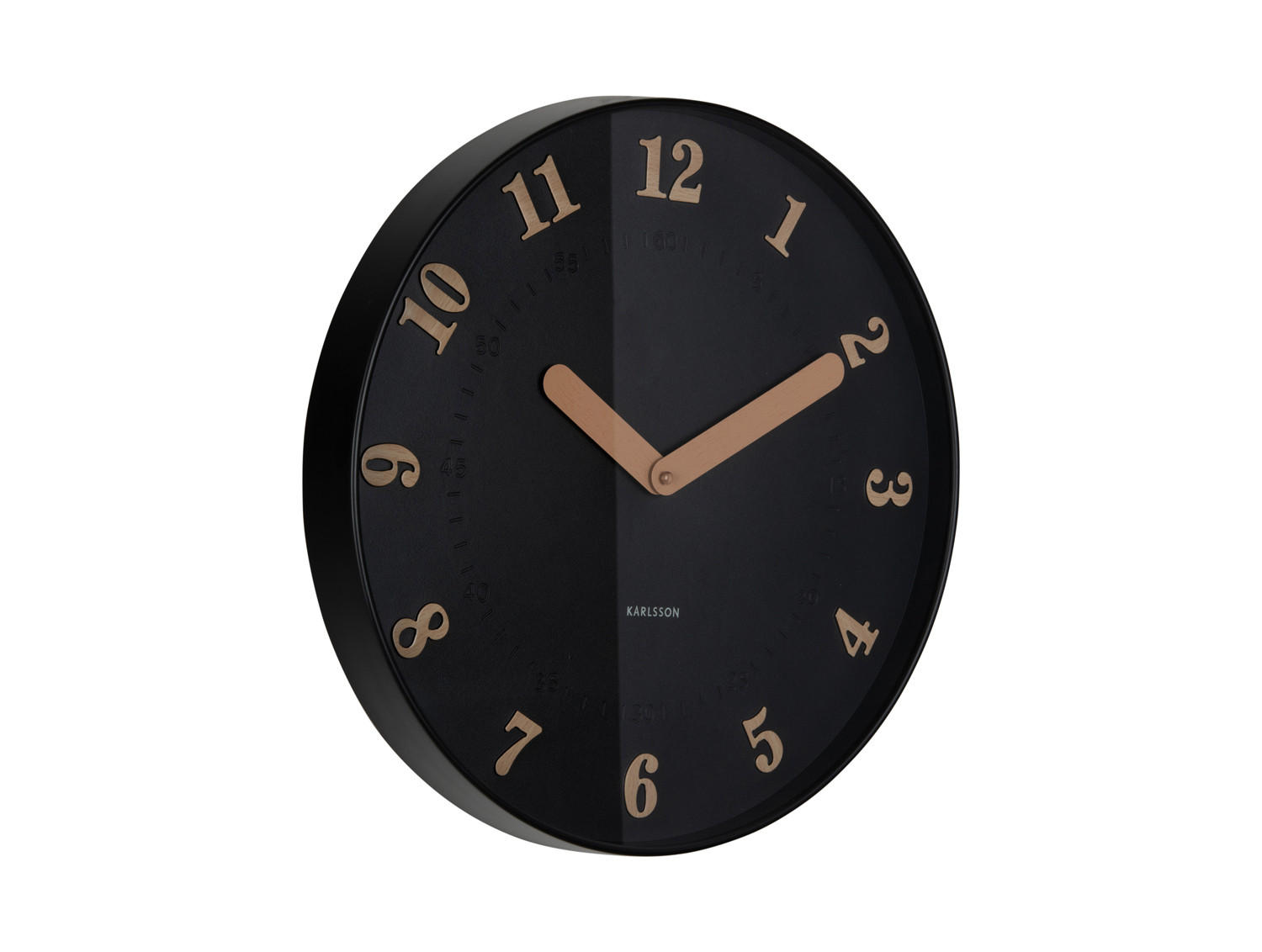Karlsson Wanduhr Schwarz 4x40x40 cm