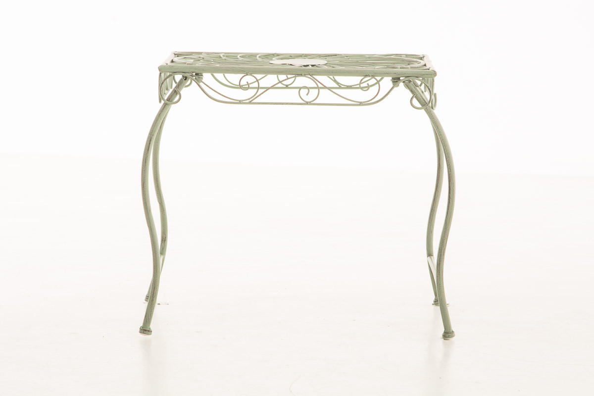 GARTENTISCH eckig 49/45/46 cm Metall Antik-Grün - Grün, Metall (45/49/46cm) - CLP