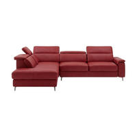 ECKSOFA Ambassador Echtleder Rot - Rot, Leder/Metall (224/272cm)