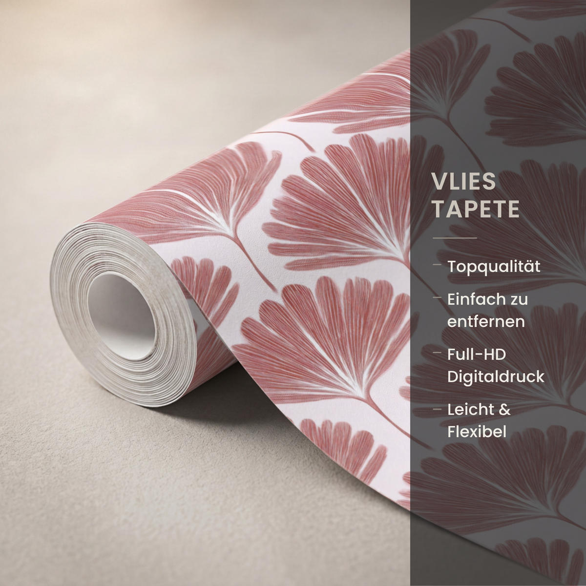 TAPETE - Fächer - Motiv - Terra - 180x300 cm - Rotbraun, Papier (180/300cm) - OnlyWow