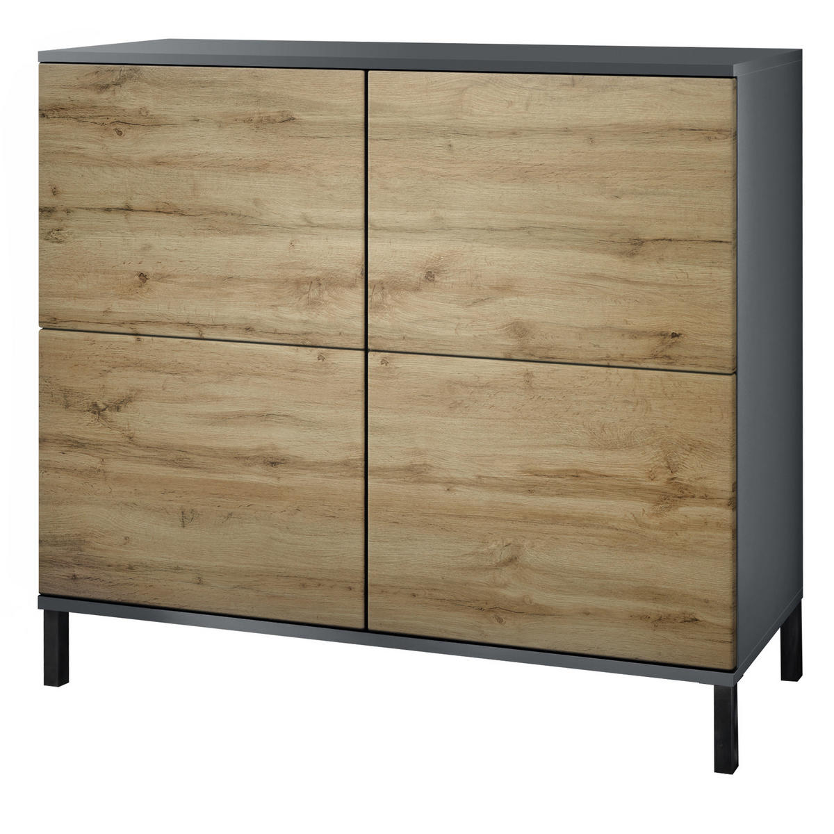 KOMMODE Rova Eiche Wotan - Eiche Wotan, Holzwerkstoff (92.5/83.5/35cm) - Vladon