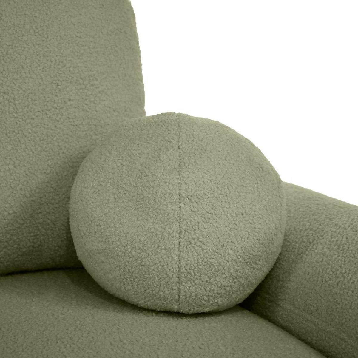 WOHNLANDSCHAFT Noel mit Schlaffunktion, Grün, Bouclé-Stoff - Grün, Holzwerkstoff (375/93/163cm) - Beautysofa