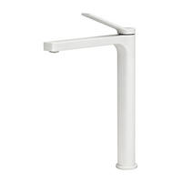 WASCHTISCHARMATUR mit Zertifiziertem Filterelement Weiß Matt Hoher Stil - Weiß, Metall (23.3/4.6/33.5cm) - EMKE