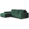 ECKSCHLAFSOFA Benny grün links - Schwarz/Grün, Kunststoff/Textil (271/185cm) - Beautysofa