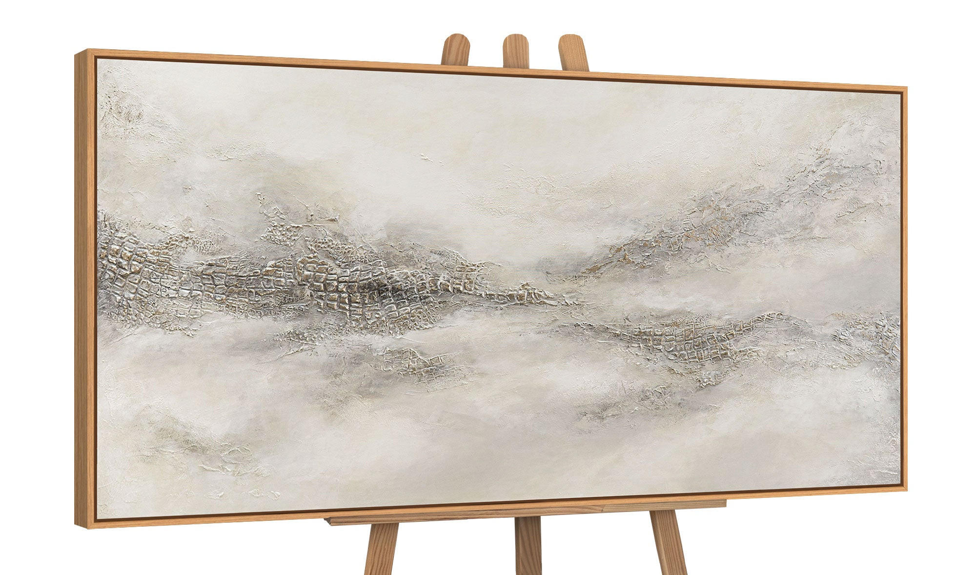 GEMÄLDE Nebulöse Ferne Schattenfugenrahmen Eichefarben 120x60 cm - Eichefarben, Holz (120/60cm) - YS-art gallery