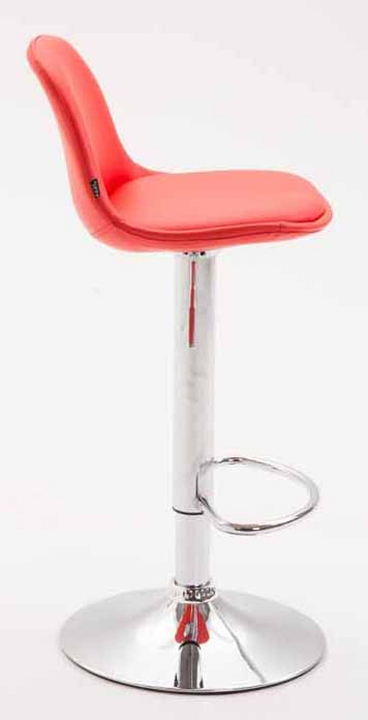 BARHOCKER Kilian, 2er Set, Gestell Metall in Chromoptik, Vollgepolstert, Kunstleder Rot - Chromfarben/Rot, Kunststoff/Textil (39/100/43cm) - TPFLiving