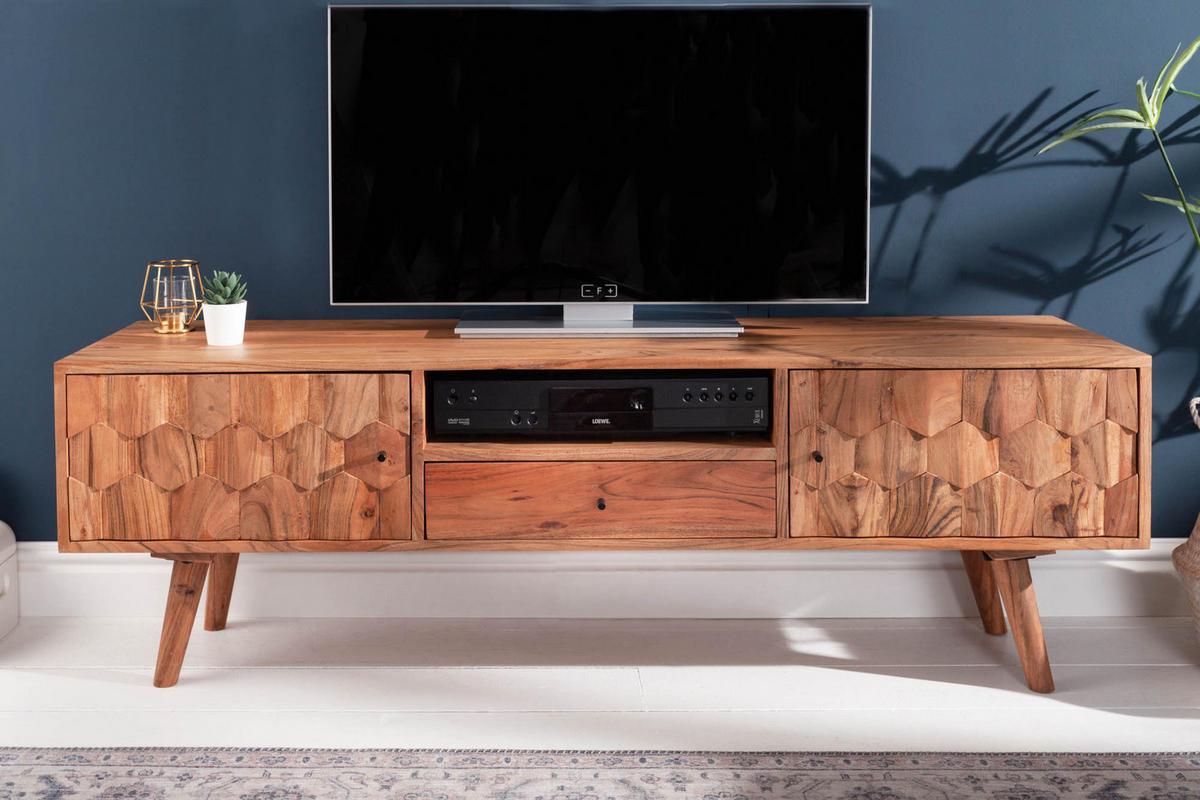 TV-LOWBOARD MYSTIC LIVING Akazie Natur 140cm - Braun, Holz (140/45/35cm) - riess-ambiente