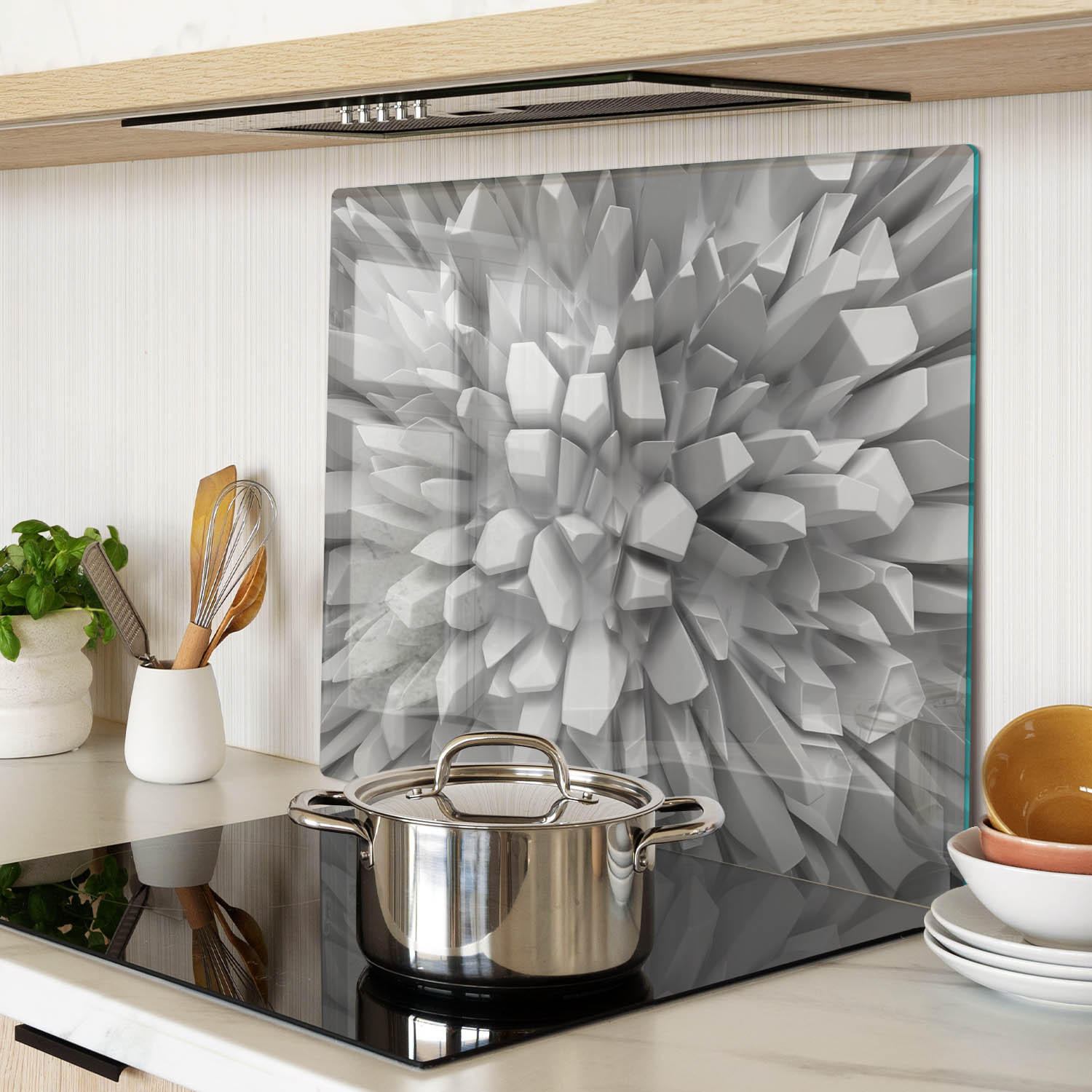 GLASPLATTE 60x52 cm 3D - Blau/Multicolor, Glas (60/0.4/52cm) - TULUP