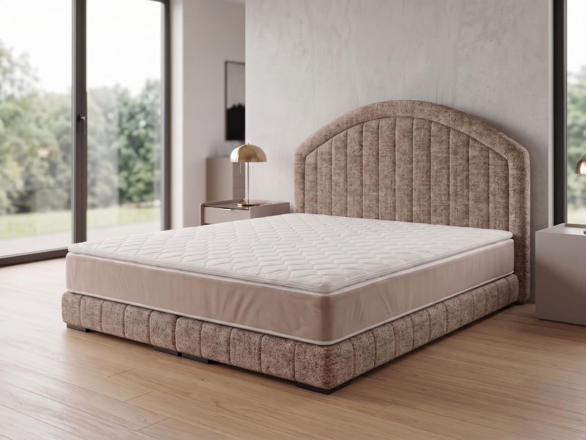 POLSTERBETT LEON2 100x 200 cm Farbe: Hellbraun - Hellbraun, Textil (100/200cm) - A&J MöbelLand