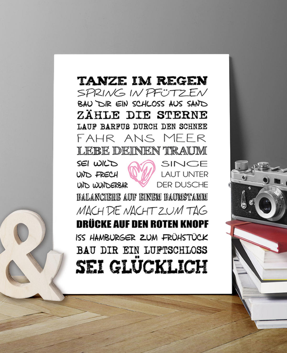 BILD 29x41 cm Typografie Spruch Gute Wünsche - Weiß, Holzwerkstoff (29/41/2cm) - artissimo