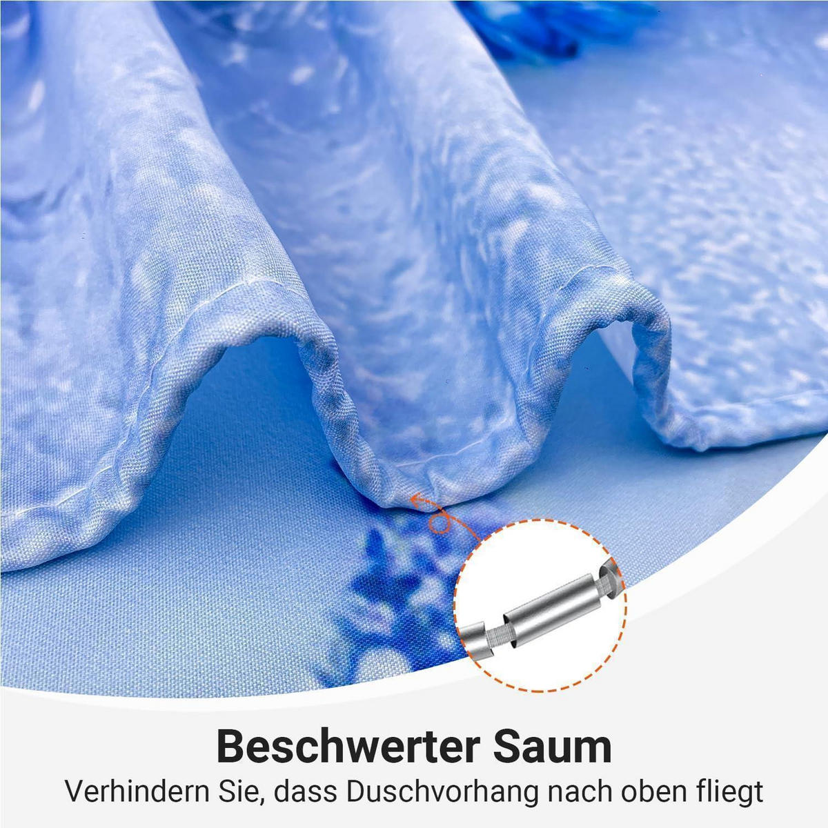DUSCHVORHANG Blauer Vogel 180 x 200 cm - Blau, Textil (180/200cm)