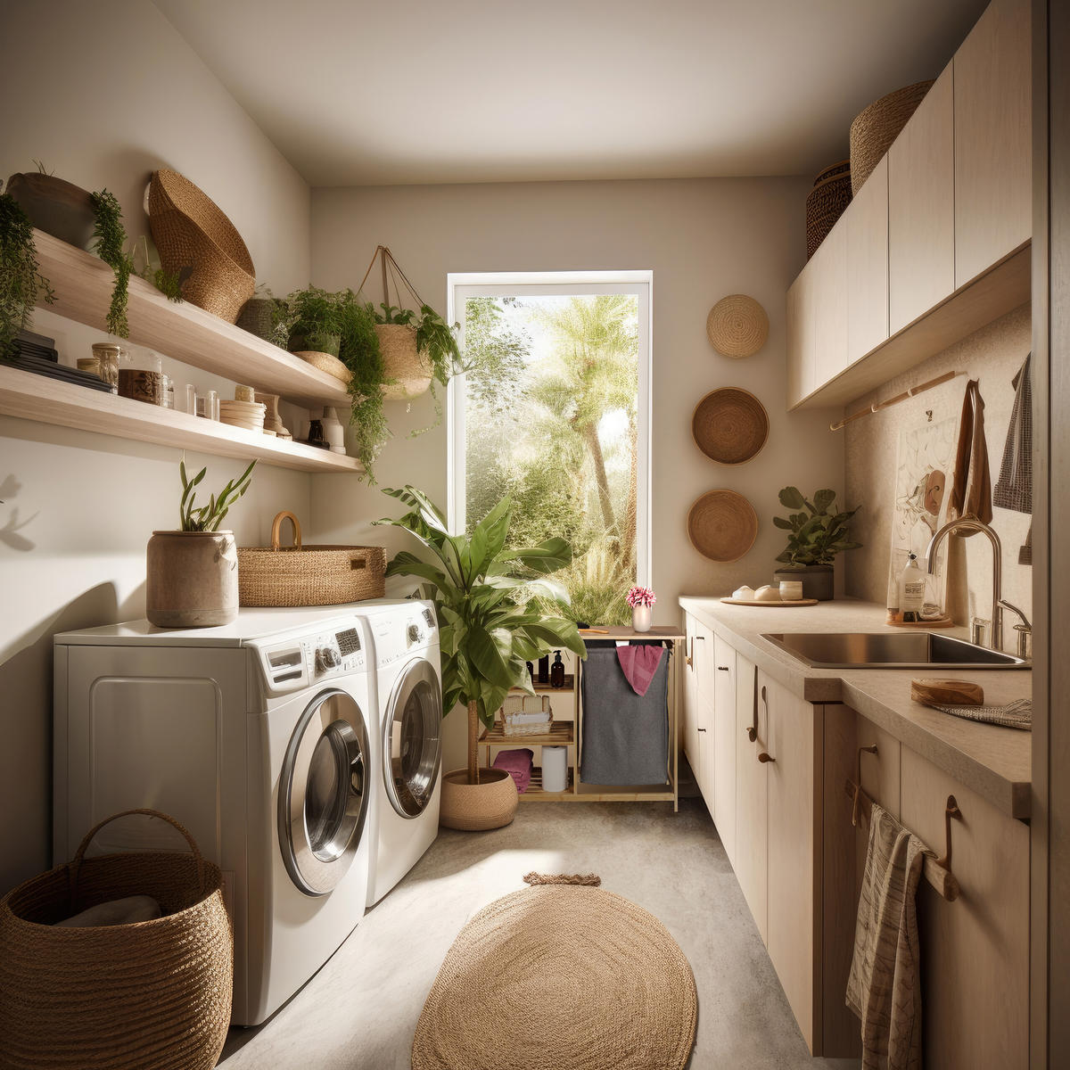 POLICE na koš na prádlo - světle hnědá, dřevo/textil (100/80/32cm) - Relaxdays