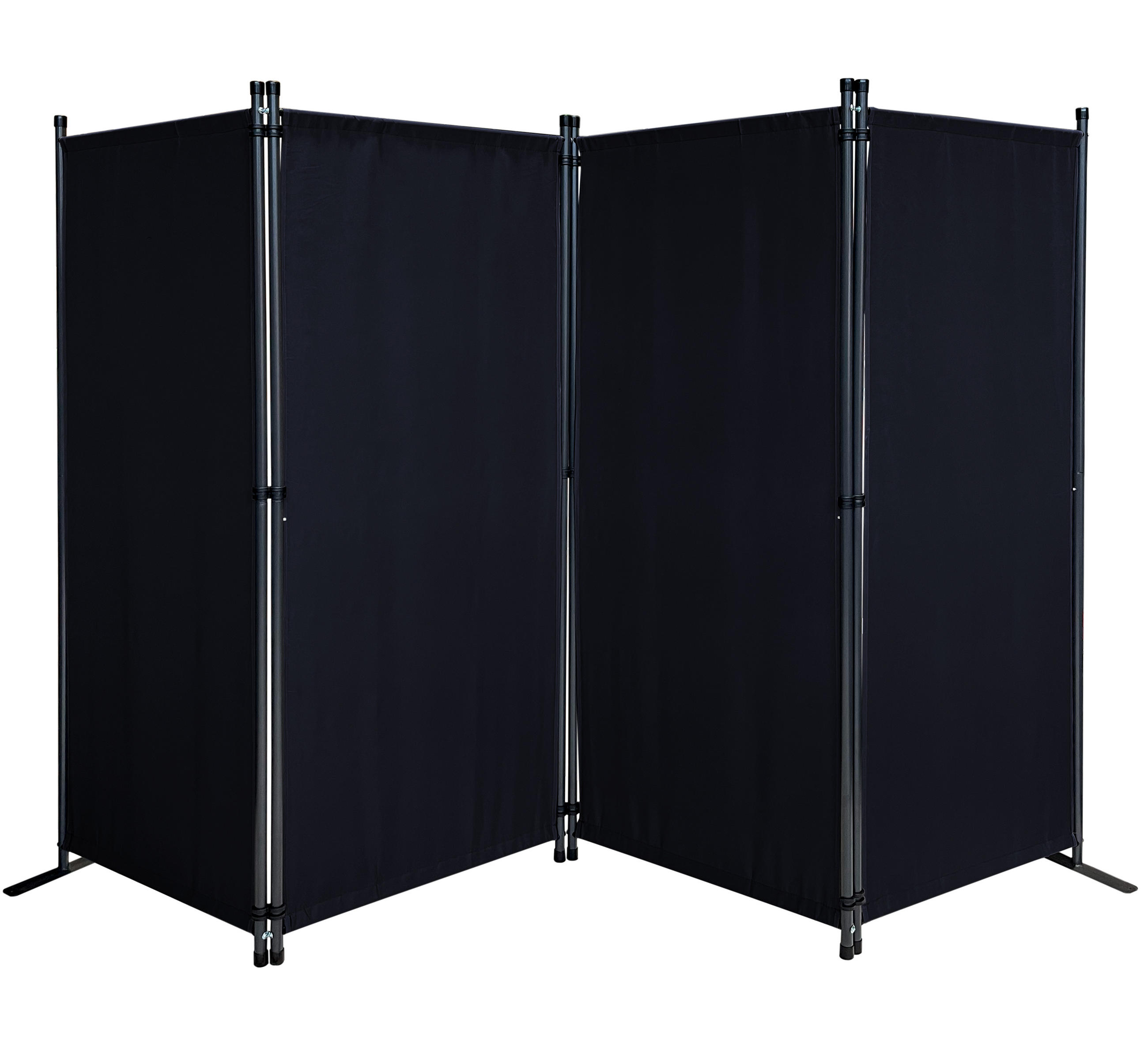 PARAVENT 4-tlg. 220x165 cm Schwarz - Schwarz, Metall (220/165cm) - QUICK STAR