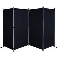PARAVENT 4-tlg. 220x165 cm Schwarz - Schwarz, Metall (220/165cm) - QUICK STAR