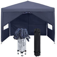 FALTPAVILLON 3 x 3 m mit Seitenteilen und Fenstern Anthrazit - Anthrazit, Textil (300/260/300cm)