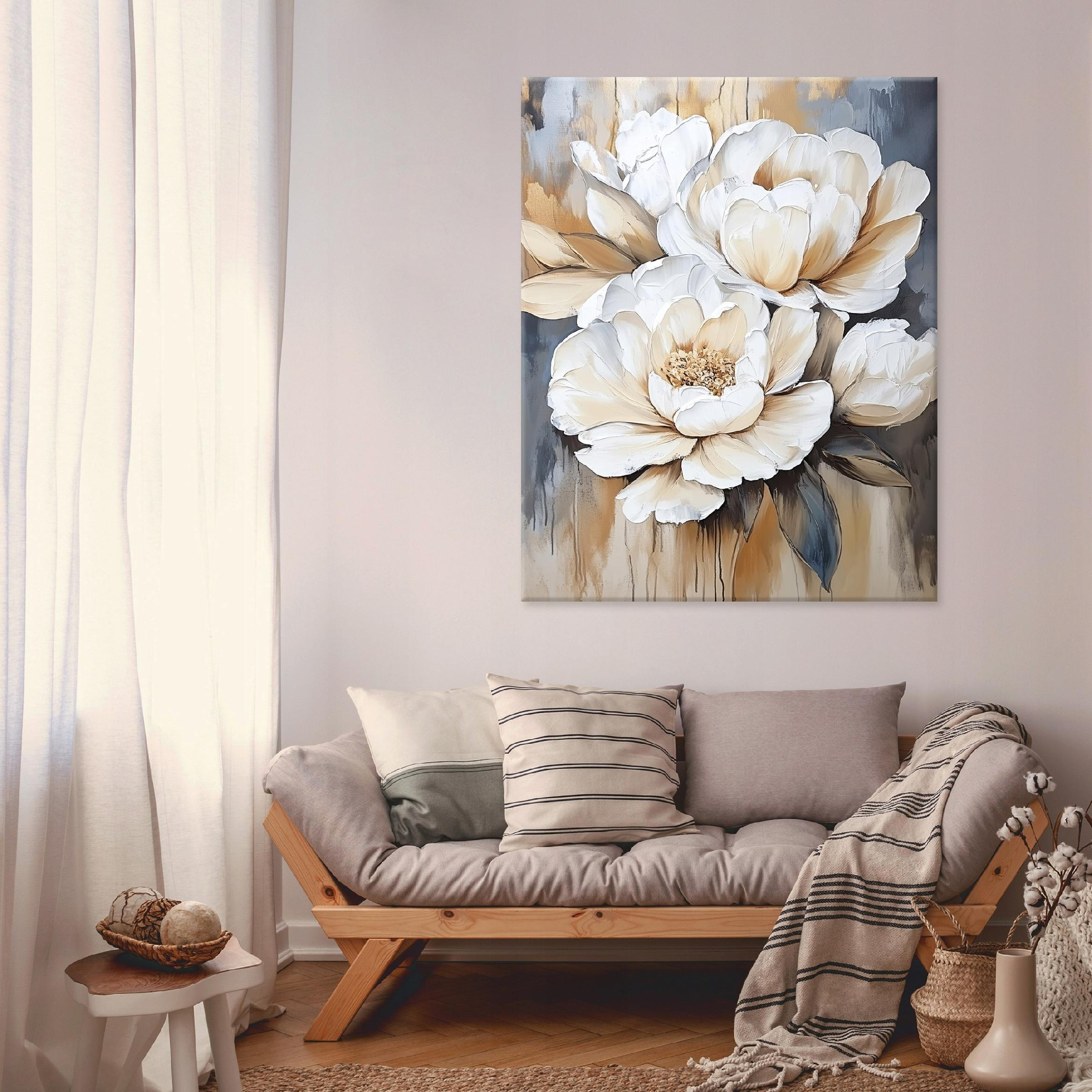 BILDER Abstrakt Blumen Modern 60x40 - Multicolor, Holzwerkstoff (40/60cm) - Wallarena