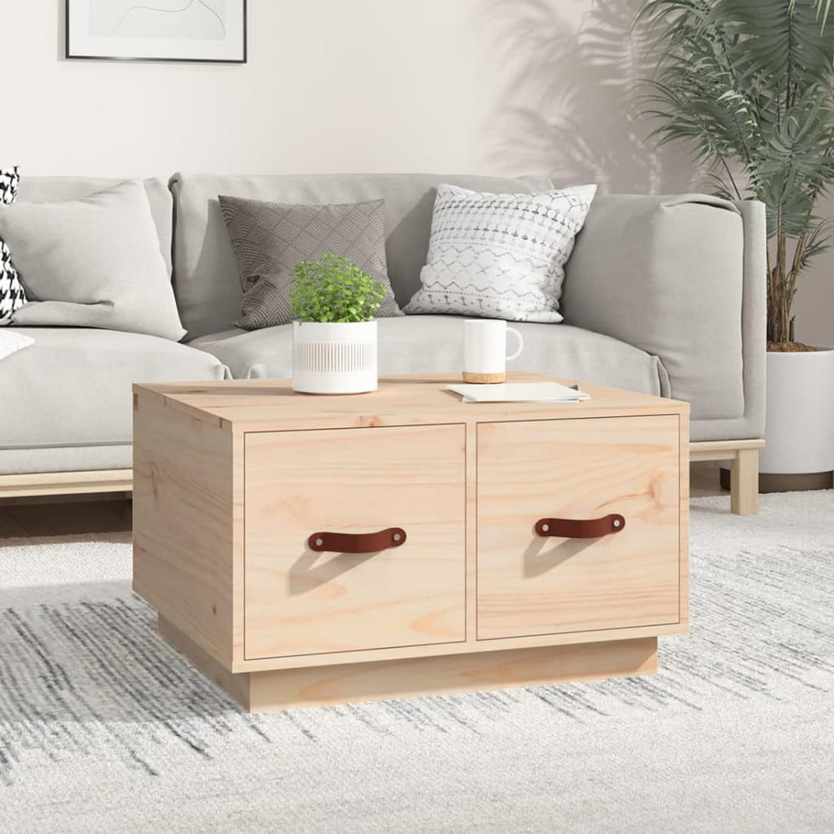 COUCHTISCH 60x53x35 cm Massivholz Kiefer - Naturfarben, Holz (60/53/35cm) - furnicato
