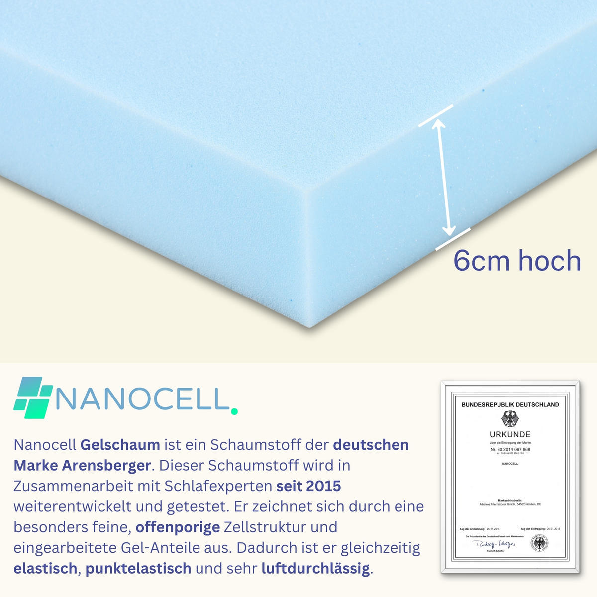 KINDERREISEBETT Matratze 60x120 cm - Blau, Textil - Arensberger