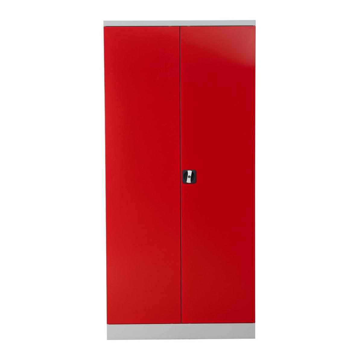 STAHLSCHRANK Bee mit 4 lackierten Fachböden 195x92x42 cm Korpusfarbe Verkehrsweiß Frontfarbe Feuerrot - Rot, Metall (92/195/42cm)