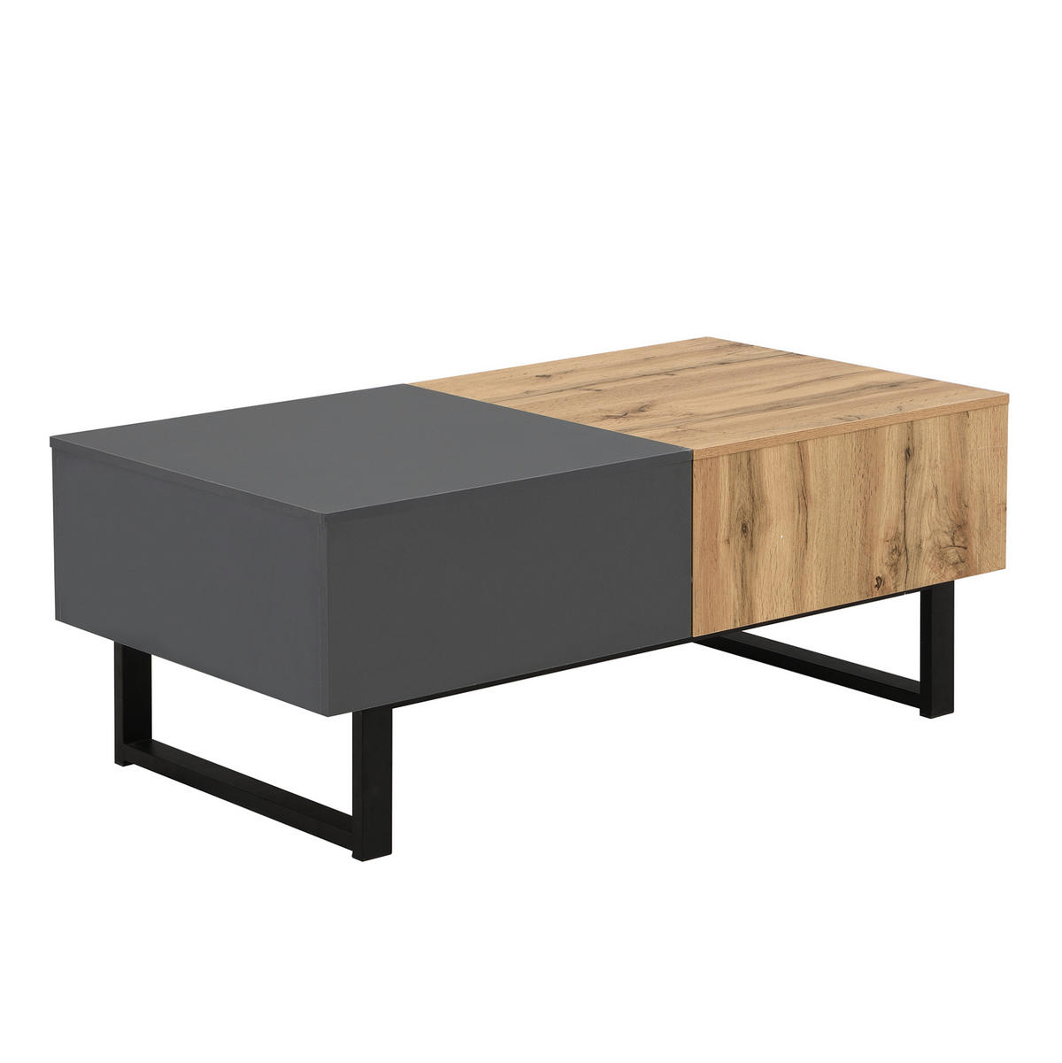 COUCHTISCH, verschiebbar, Spanplatte mit Metallständern, 155/40/55 cm, Naturfarben - Naturfarben, Holzwerkstoff (155/40/55cm) - Redom