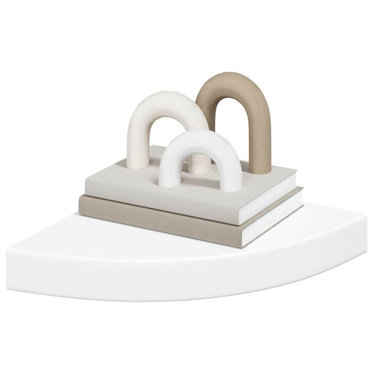 ECK-SCHWEBEREGALE 2Er Set Weiss 25/25/3,8 Cm Mdf - Weiß, Holzwerkstoff (25/3.8/25cm) - vidaXL