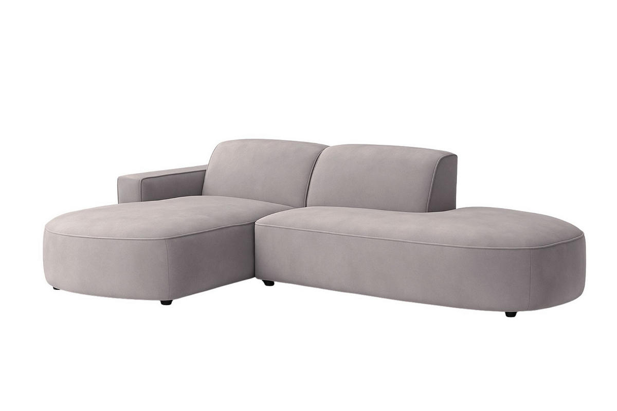 ECKSOFA Cursal Atelier, Stoff Salvador, Grau, Links - Grau, Holz (284/166cm) - Kaiser Möbel