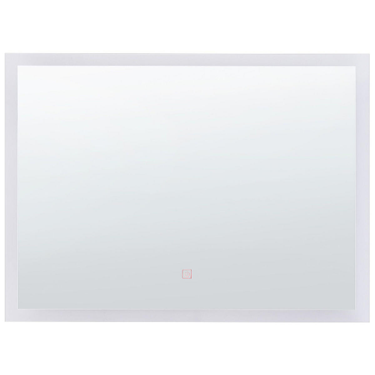 BADSPIEGEL mit LED-Beleuchtung rechteckig 80/60 cm Adour - Silberfarben, Kunststoff (80/60/4cm) - Beliani