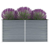 GARTEN-HOCHBEET Verzinkter Stahl 160x40x77 cm Grau - Grau, Metall (160/77/40cm)